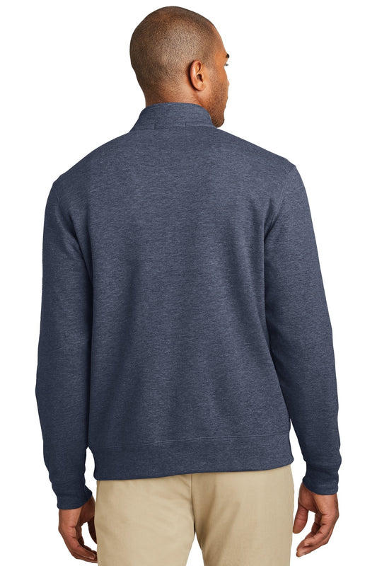 Port Authority Interlock 1/4-Zip. K807 Estate Blue Heather/ Charcoal Heather