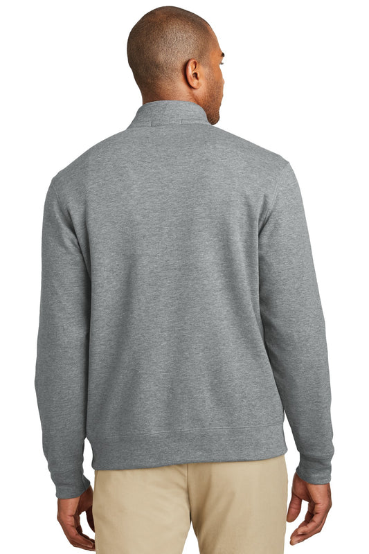 Port Authority Interlock 1/4-Zip. K807 Medium Heather Grey/ Charcoal Heather