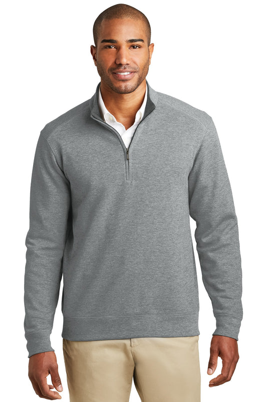 Port Authority Interlock 1/4-Zip. K807 Medium Heather Grey/ Charcoal Heather