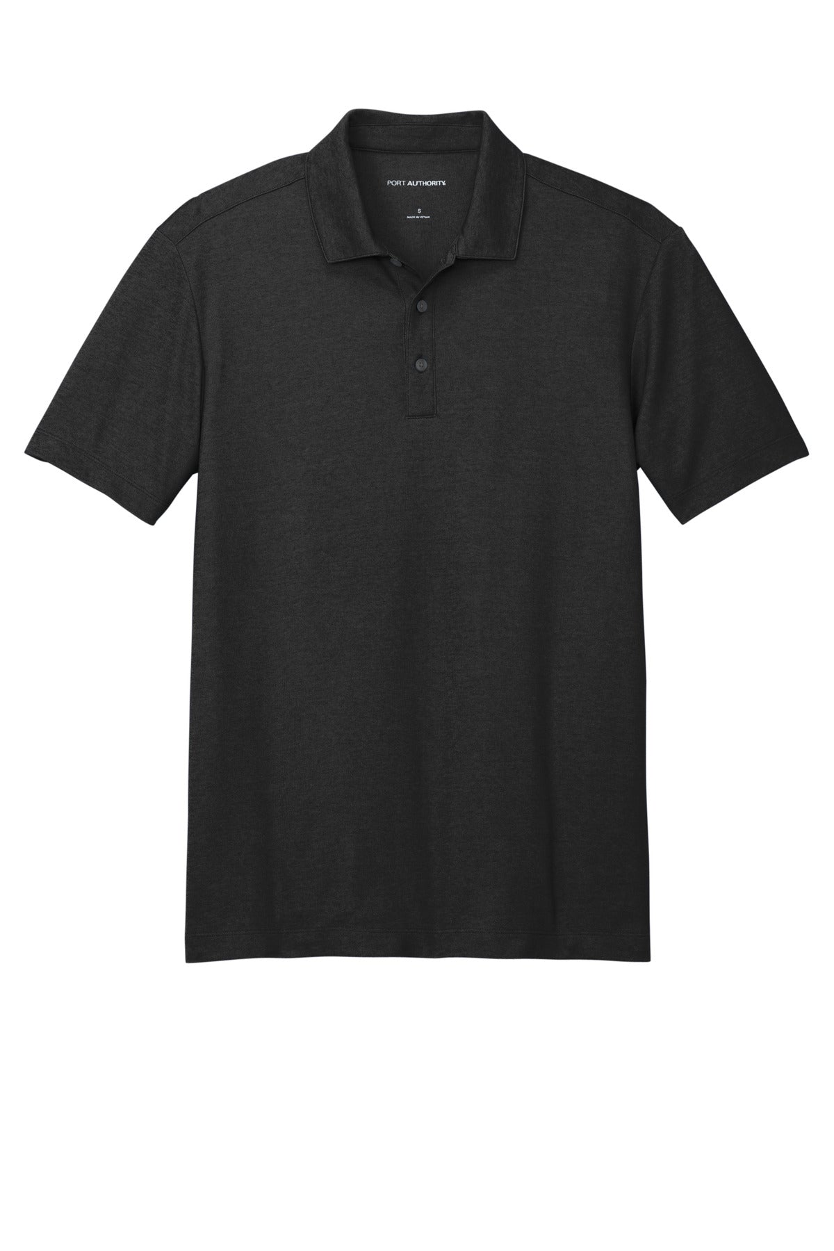Port Authority Fine Pique Blend Polo K830 Black Heather