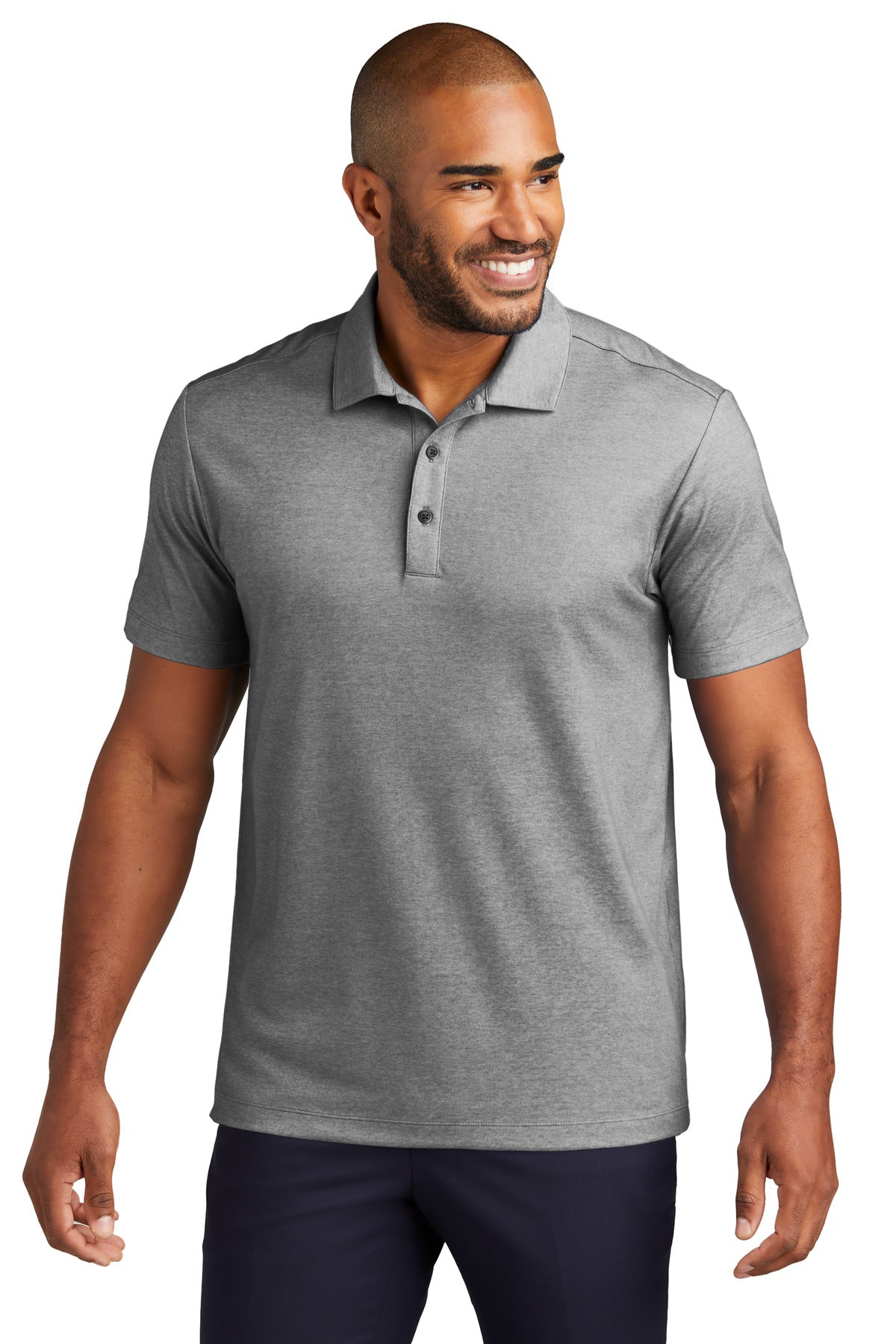 Port Authority Fine Pique Blend Polo K830 Charcoal Heather