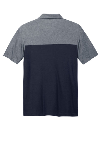 Port Authority Fine Pique Blend Blocked Polo K831 River Blue Navy/ River Blue Navy Heather