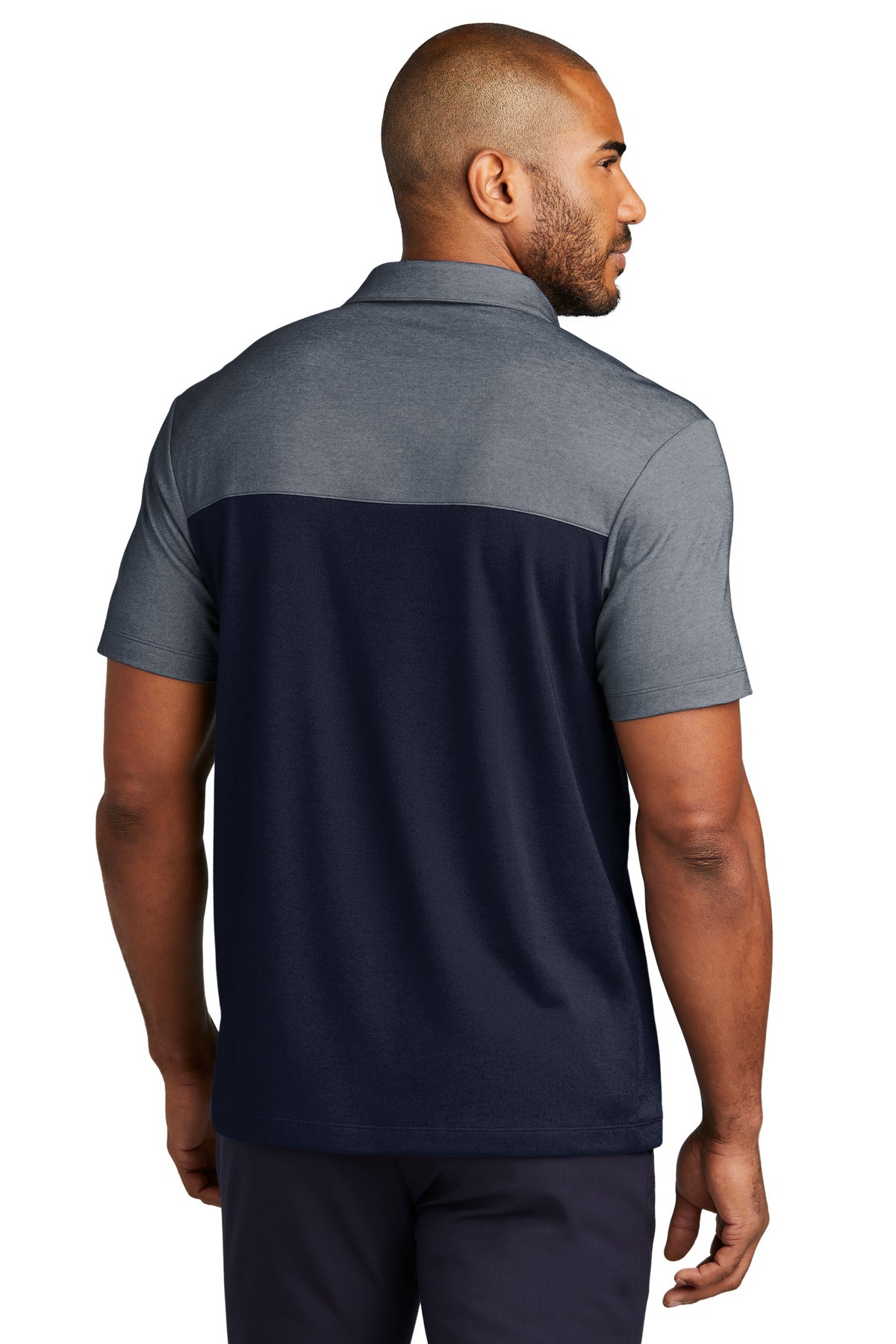 Port Authority Fine Pique Blend Blocked Polo K831 River Blue Navy/ River Blue Navy Heather