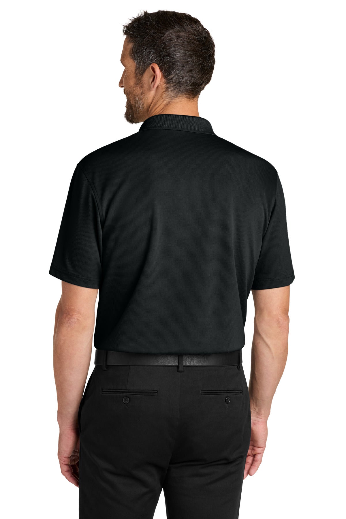 Port Authority Dry Zone Stain-Release Grid Polo K845 Deep Black