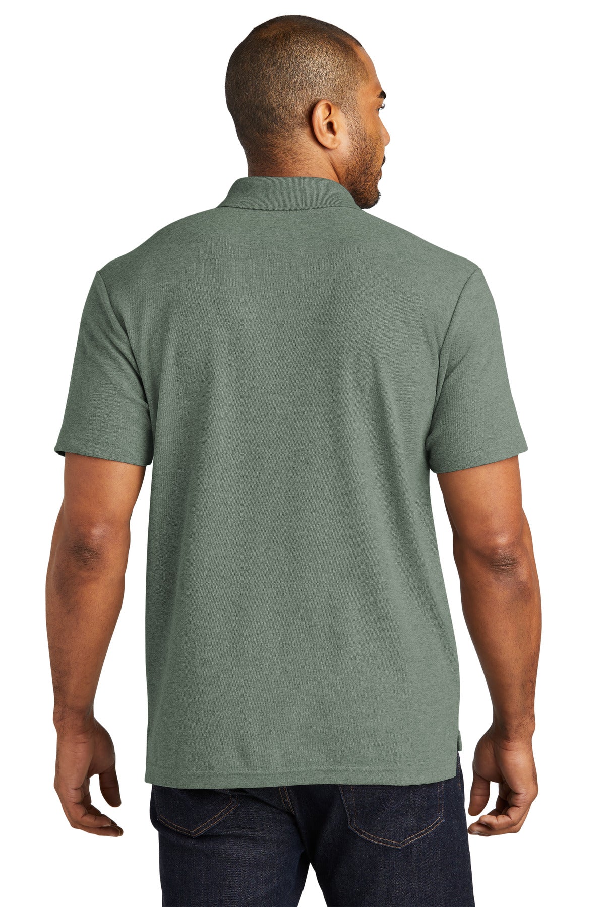 Port Authority C-FREE Cotton Blend Pique Polo K867 Dark Green Heather