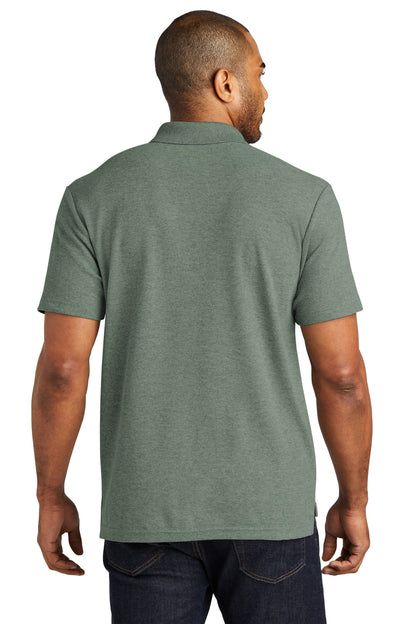 Port Authority C-FREE Cotton Blend Pique Polo K867 Dark Green Heather