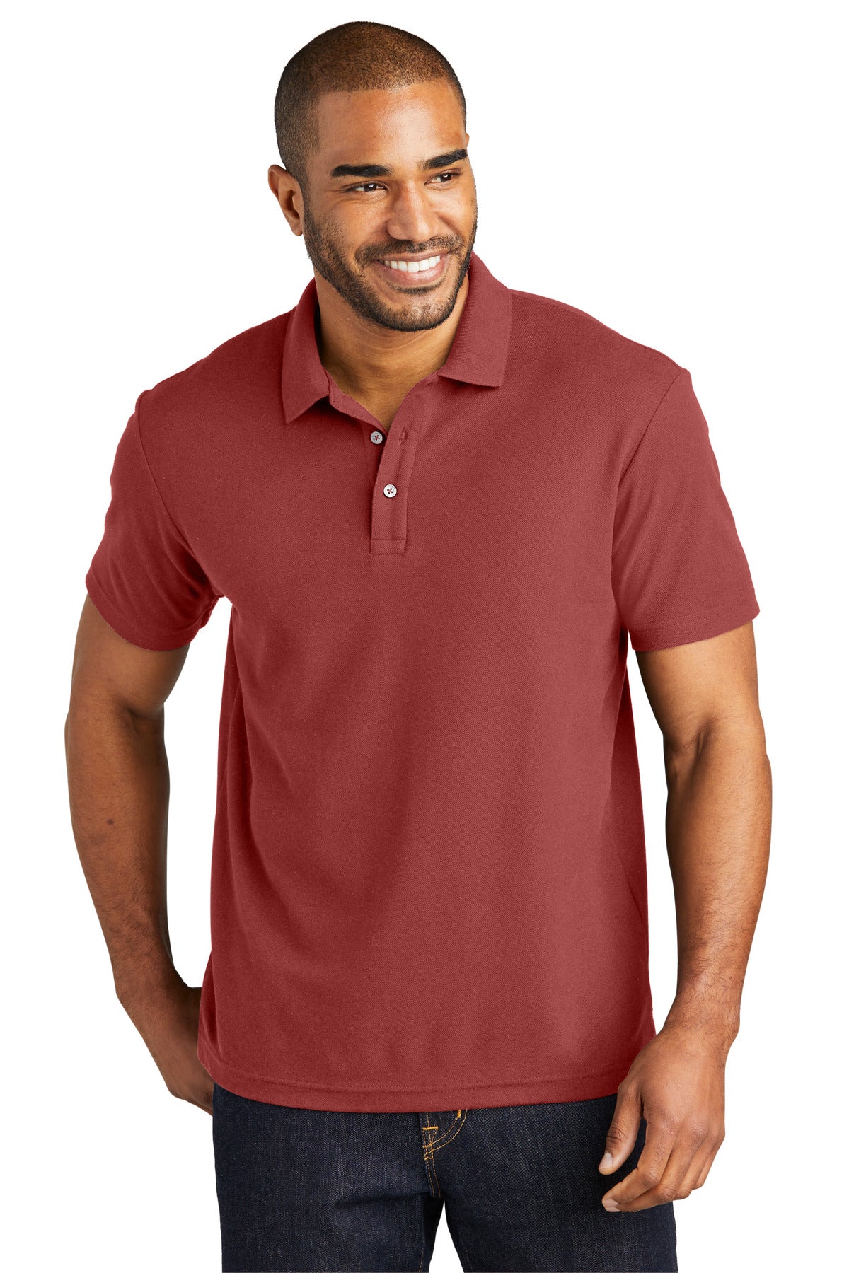 Port Authority C-FREE Cotton Blend Pique Polo K867 Garnet