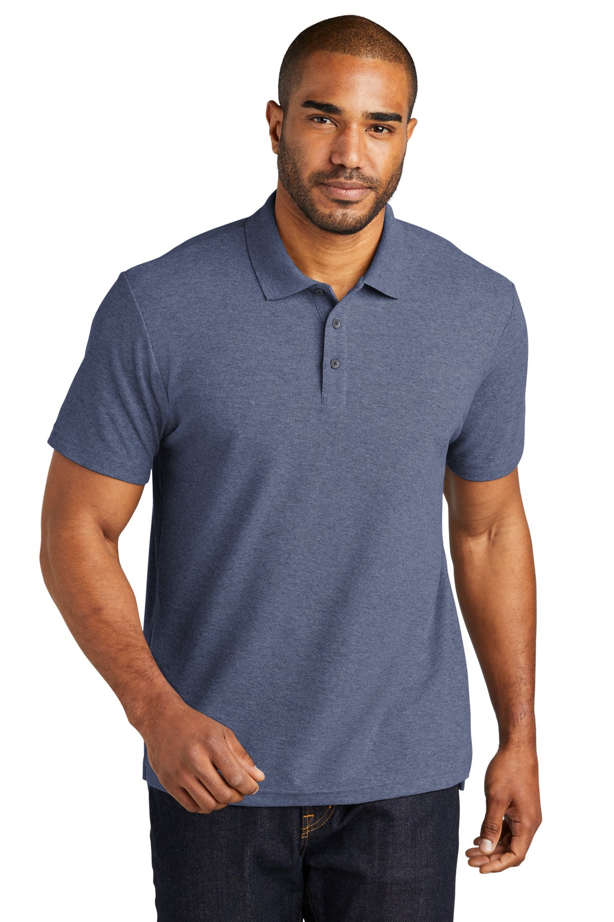Port Authority C-FREE Cotton Blend Pique Polo K867 Navy Heather
