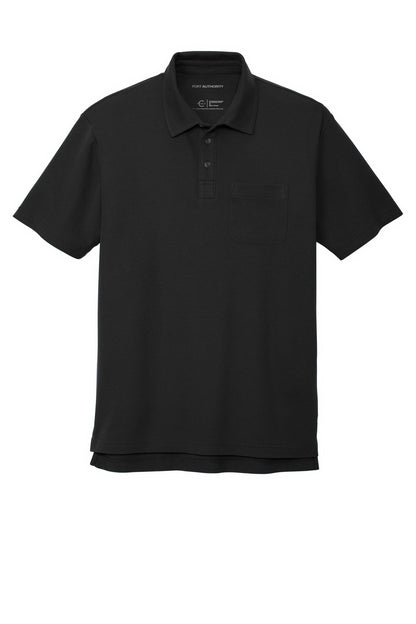 Port Authority C-FREE Cotton Blend Pique Pocket Polo K868 Black