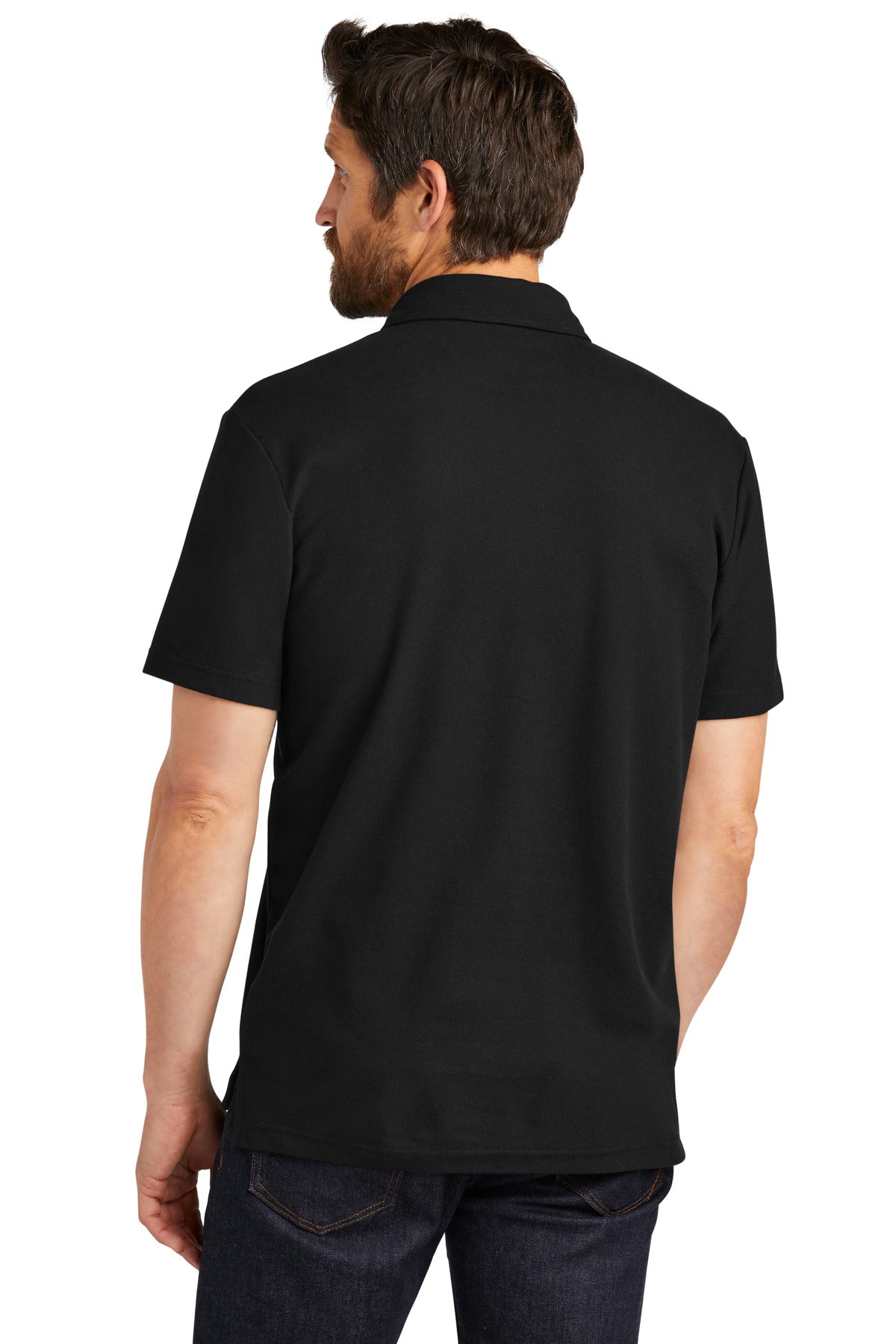 Port Authority C-FREE Cotton Blend Pique Pocket Polo K868 Black