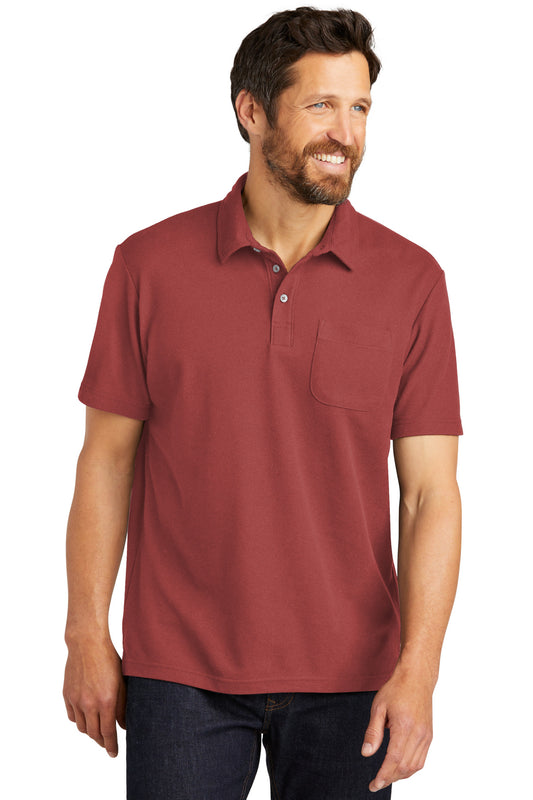 Port Authority C-FREE Cotton Blend Pique Pocket Polo K868 Garnet