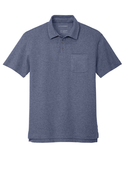 Port Authority C-FREE Cotton Blend Pique Pocket Polo K868 Navy Heather