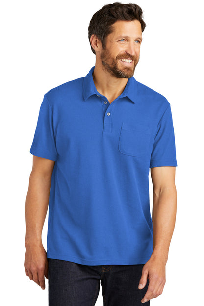 Port Authority C-FREE Cotton Blend Pique Pocket Polo K868 True Blue