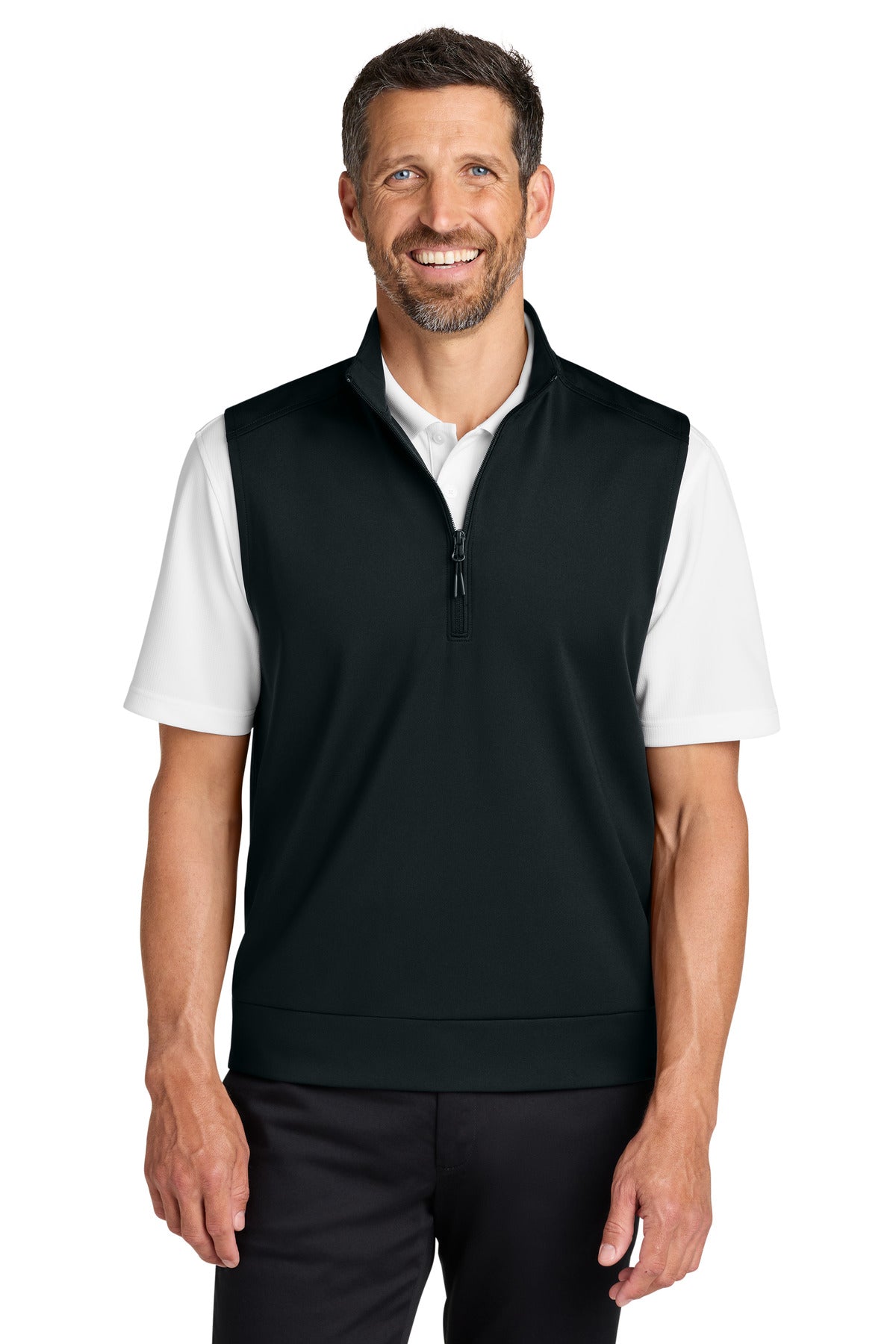 Port Authority C-FREE Double Knit 1/4-Zip Vest K880V Deep Black