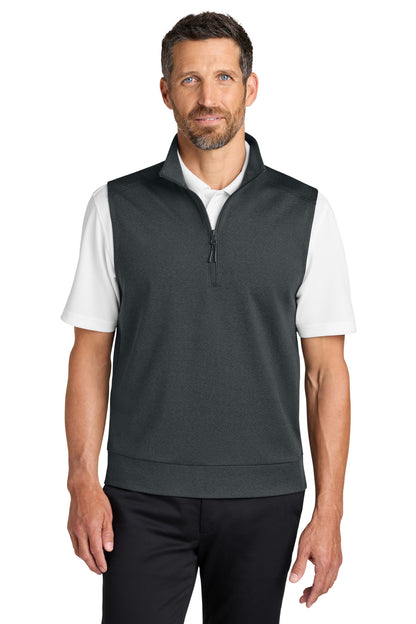 Port Authority C-FREE Double Knit 1/4-Zip Vest K880V Grey Steel Heather