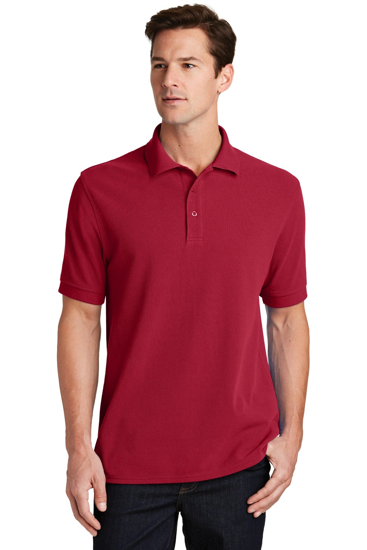 Port & Company Combed Ring Spun Pique Polo. KP1500 Red