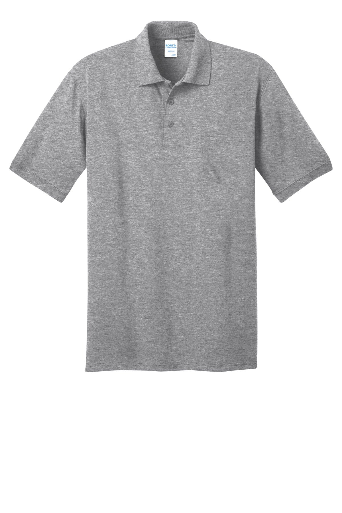 Port & Company Core Blend Jersey Knit Pocket Polo. KP55P Athletic Heather