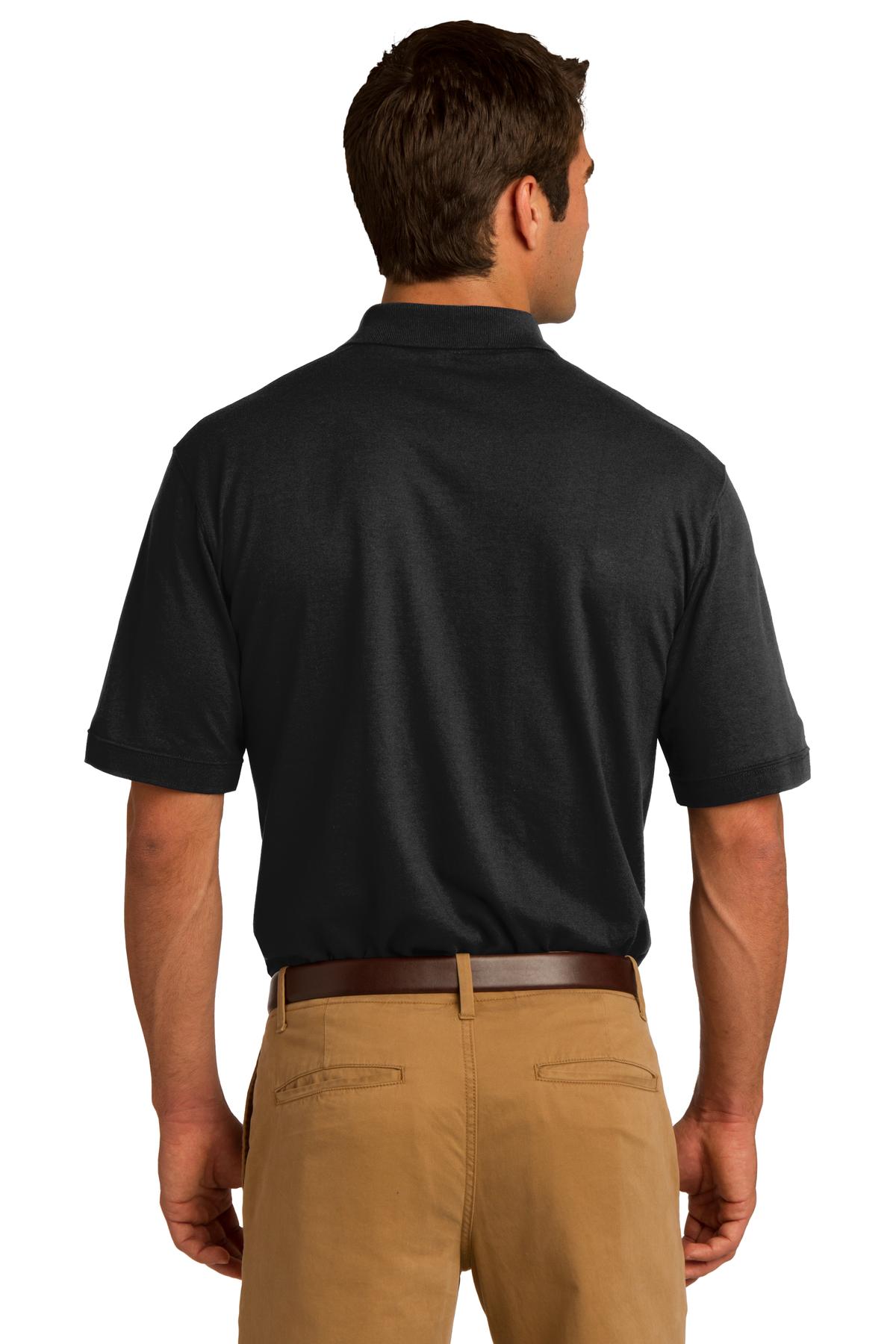 Port & Company Core Blend Jersey Knit Pocket Polo. KP55P Jet Black