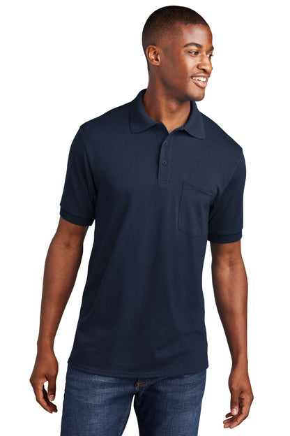 Port & Company Core Blend Jersey Knit Pocket Polo. KP55P Deep Navy