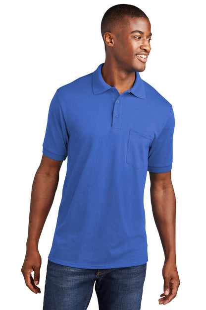 Port & Company Core Blend Jersey Knit Pocket Polo. KP55P Royal