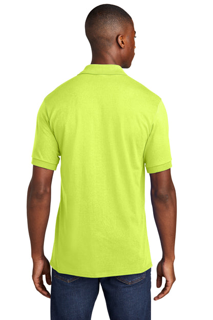 Port & Company Core Blend Jersey Knit Pocket Polo. KP55P Safety Green