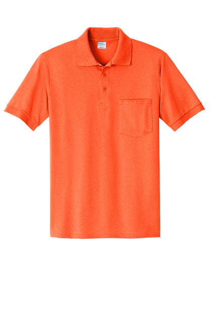 Port & Company Core Blend Jersey Knit Pocket Polo. KP55P Safety Orange