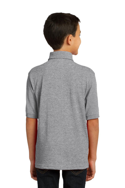 Port & Company Youth Core Blend Jersey Knit Polo. KP55Y Athletic Heather