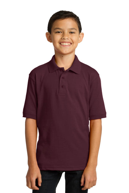 Port & Company Youth Core Blend Jersey Knit Polo. KP55Y Athletic Maroon