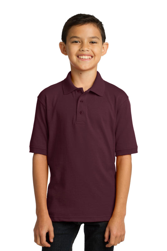Port & Company Youth Core Blend Jersey Knit Polo. KP55Y Athletic Maroon