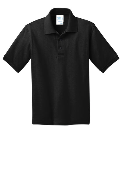 Port & Company Youth Core Blend Jersey Knit Polo. KP55Y Jet Black