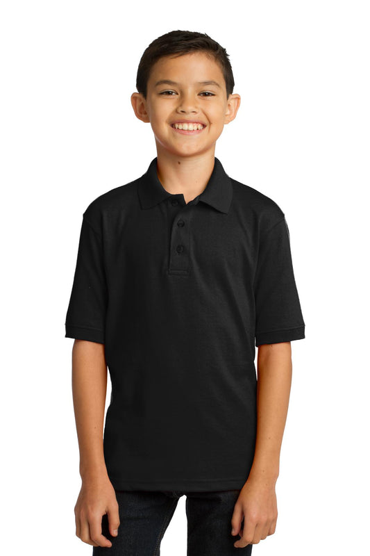Port & Company Youth Core Blend Jersey Knit Polo. KP55Y Jet Black