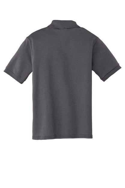 Port & Company Youth Core Blend Jersey Knit Polo. KP55Y Charcoal