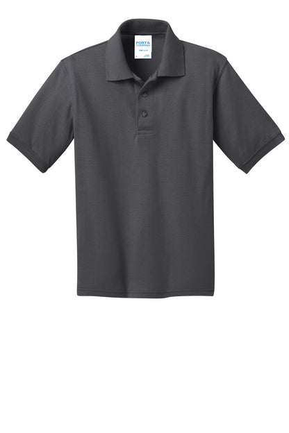 Port & Company Youth Core Blend Jersey Knit Polo. KP55Y Charcoal
