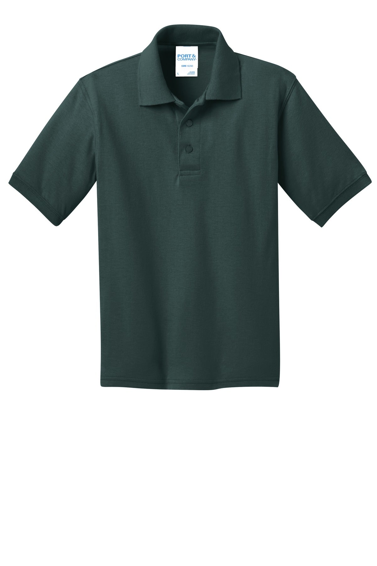 Port & Company Youth Core Blend Jersey Knit Polo. KP55Y Dark Green