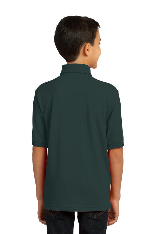 Port & Company Youth Core Blend Jersey Knit Polo. KP55Y Dark Green