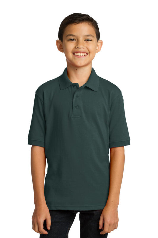 Port & Company Youth Core Blend Jersey Knit Polo. KP55Y Dark Green