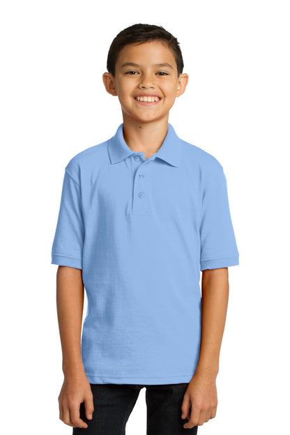 Port & Company Youth Core Blend Jersey Knit Polo. KP55Y Light Blue
