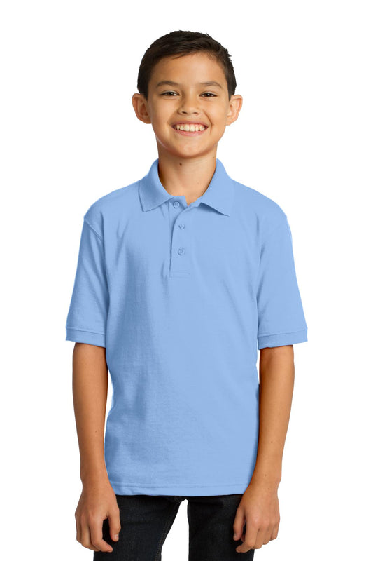Port & Company Youth Core Blend Jersey Knit Polo. KP55Y Light Blue