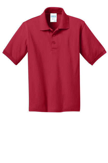 Port & Company Youth Core Blend Jersey Knit Polo. KP55Y Red