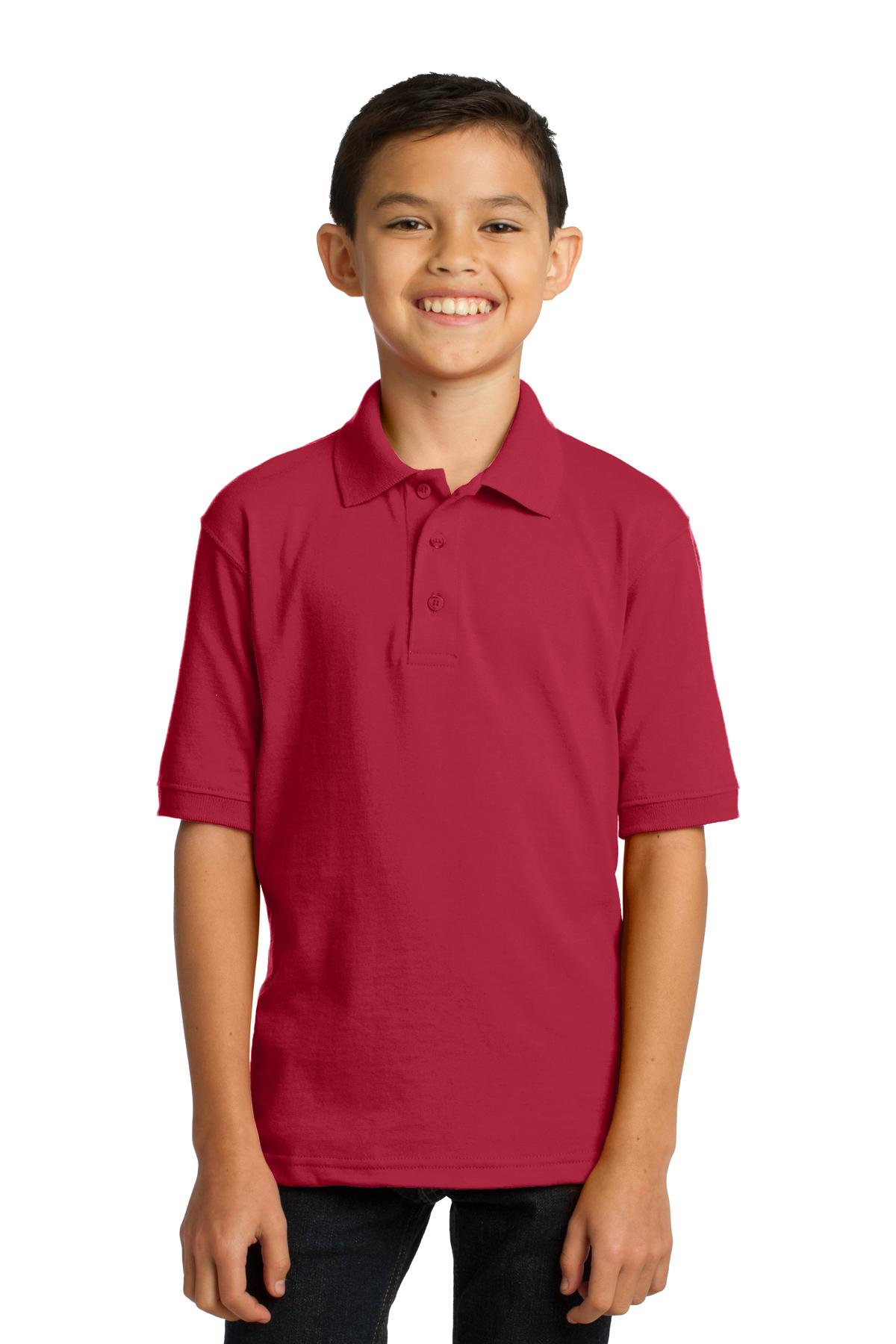 Port & Company Youth Core Blend Jersey Knit Polo. KP55Y Red
