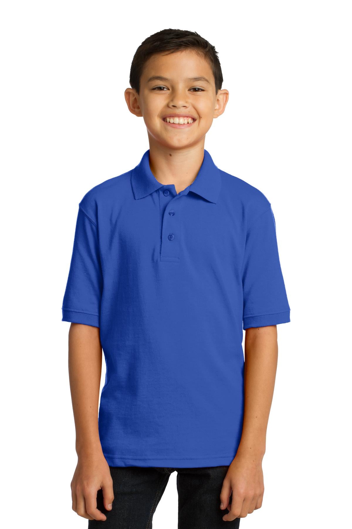 Port & Company Youth Core Blend Jersey Knit Polo. KP55Y Royal