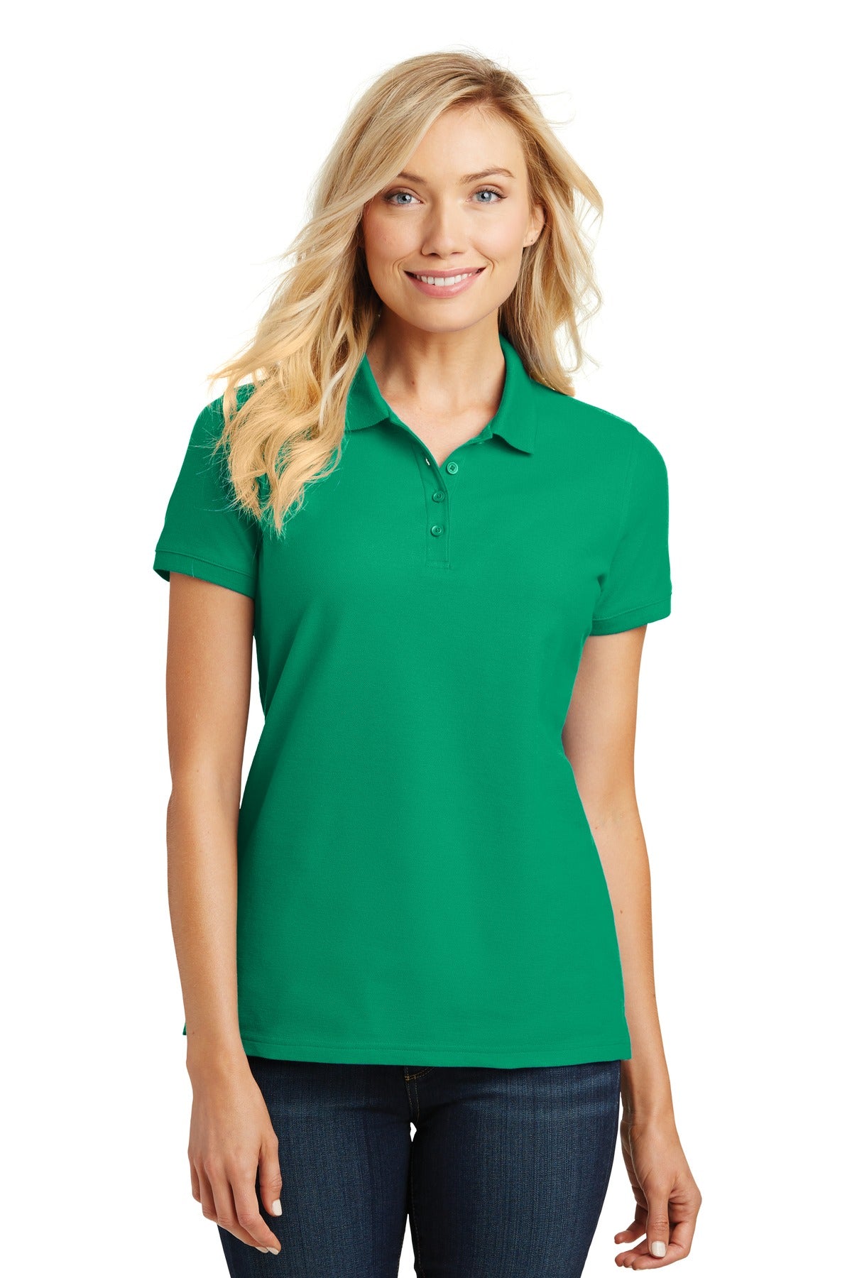 Port Authority Women's Core Classic Pique Polo. L100 Bright Kelly Green