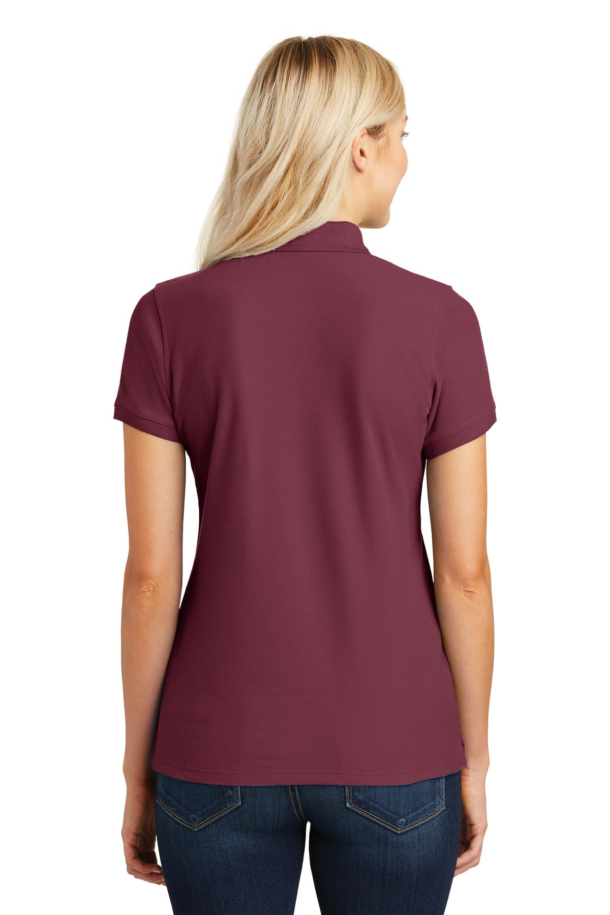 Port Authority Women's Core Classic Pique Polo. L100 Burgundy