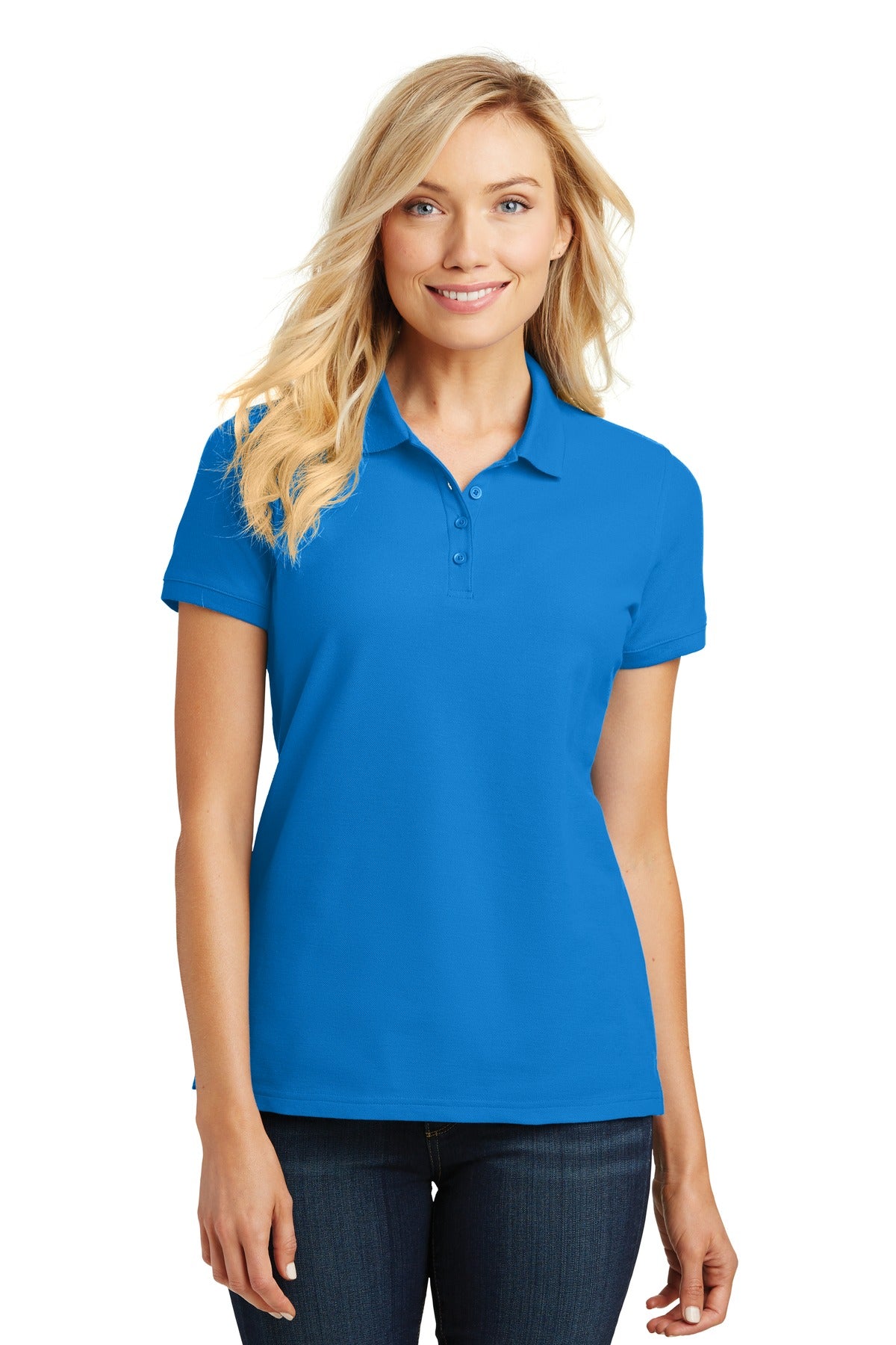 Port Authority Women's Core Classic Pique Polo. L100 Coastal Blue