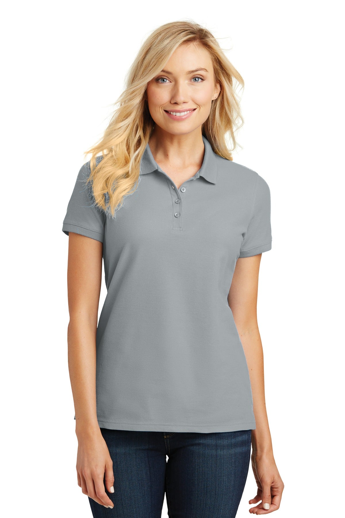Port Authority Women's Core Classic Pique Polo. L100 Gusty Grey