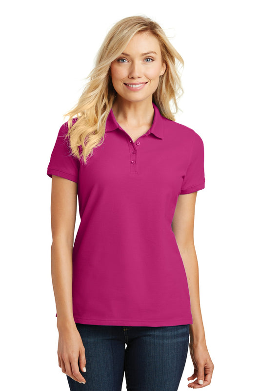 Port Authority Women's Core Classic Pique Polo. L100 Pink Azalea