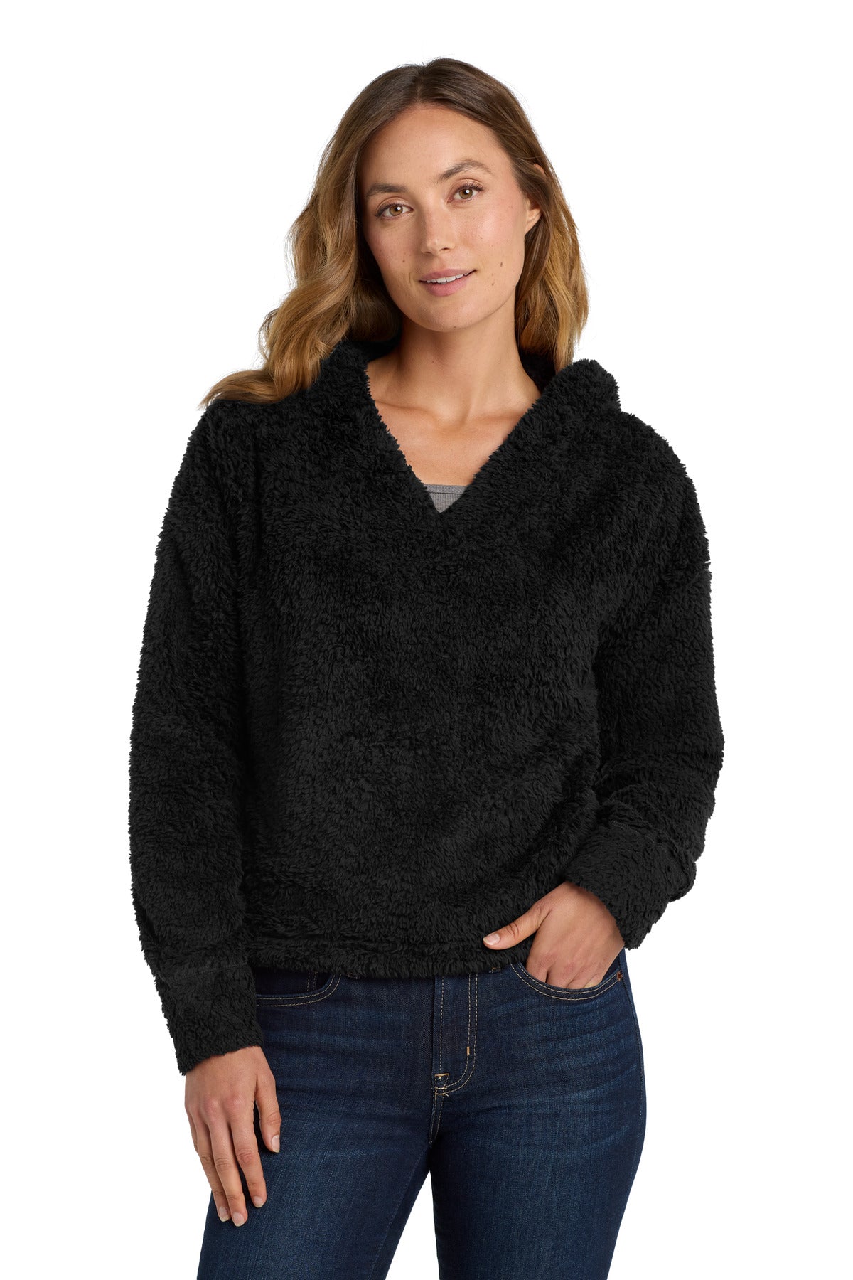 Port Authority Women's Cozy Fleece Hoodie L132 Black