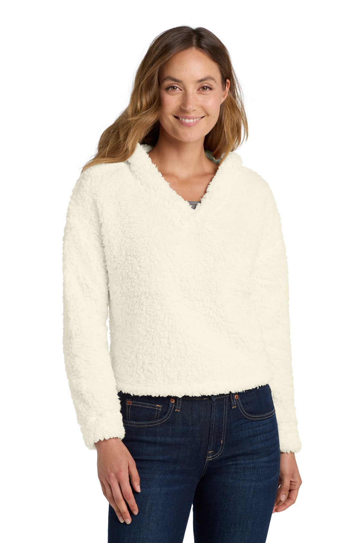 Port Authority Women's Cozy Fleece Hoodie L132 Marshmallow