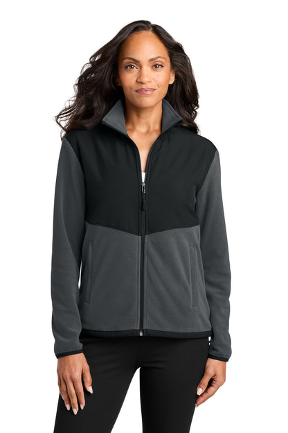 Port Authority Women's Therma-Tek Fleece Jacket L180 Iron Grey/ Black