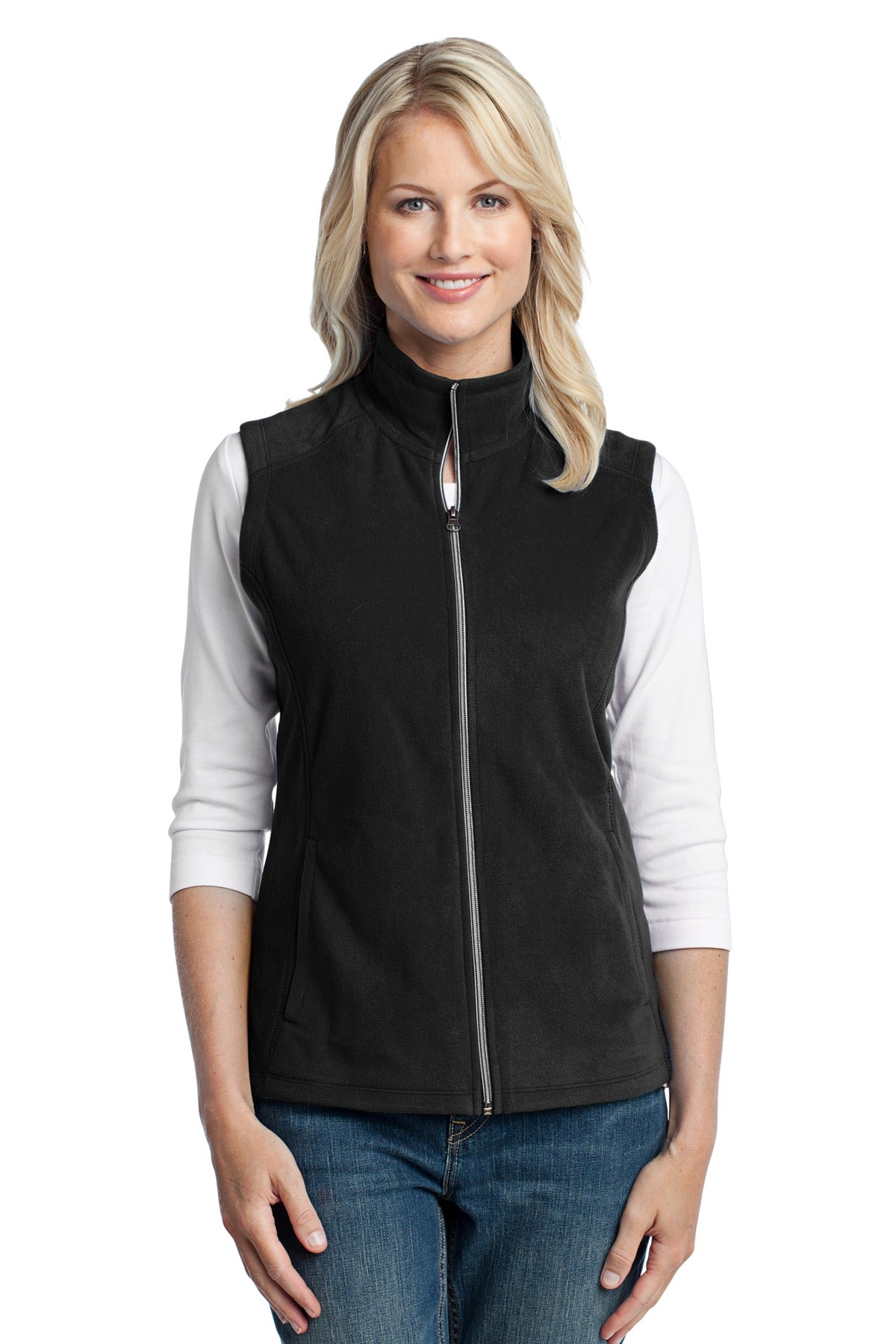 Port Authority Women's Microfleece Vest. L226 Black
